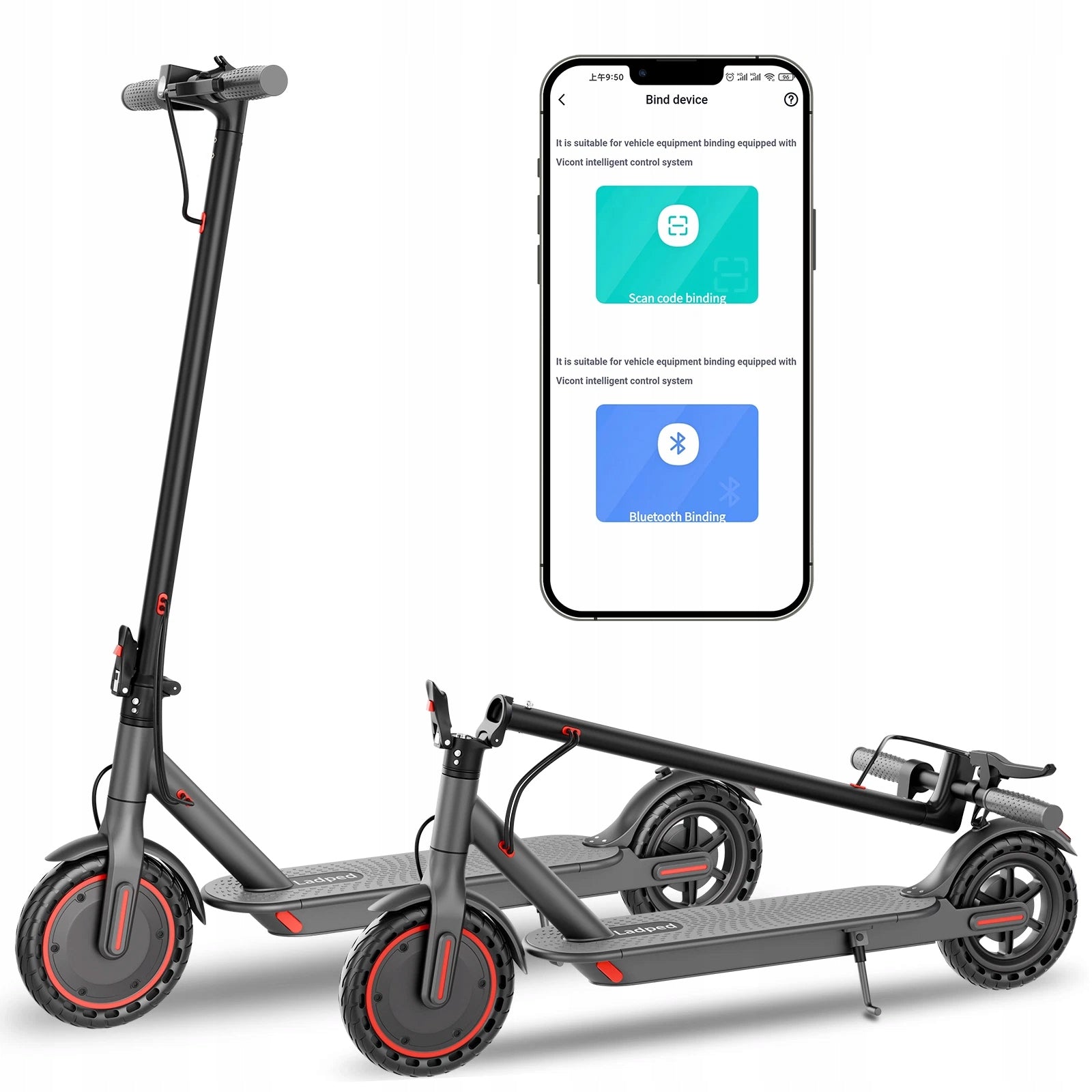 LADPED LP60 PRO Fold E-Scooter 350W 25KM 8.5" IP65 Dual Brakes 120KG