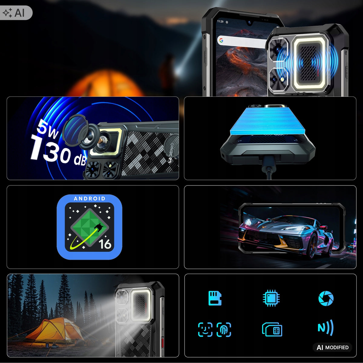 LAGENIO Rhino 1 Pro Smartphone Rugged IP68 IP69K 4G NFC 8+256GB/1TB Charger included yes
