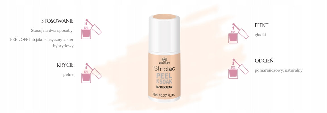Nagellack Alessandro Striplac Peel or Soak Ice Cream, 8 ml 