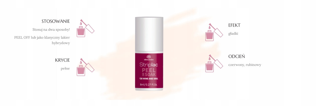 Nagų lakas Alessandro Striplac Peel or Soak Wine And Soul, 8ml