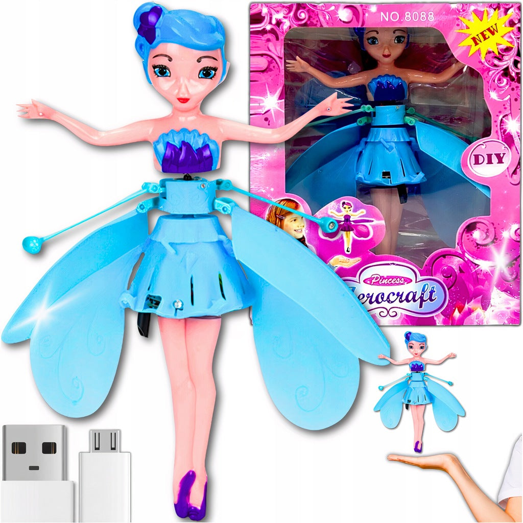 LALKA ELSA HAND CONTROLLED TOY FLYING FAIRY WINGS GIFT USB
