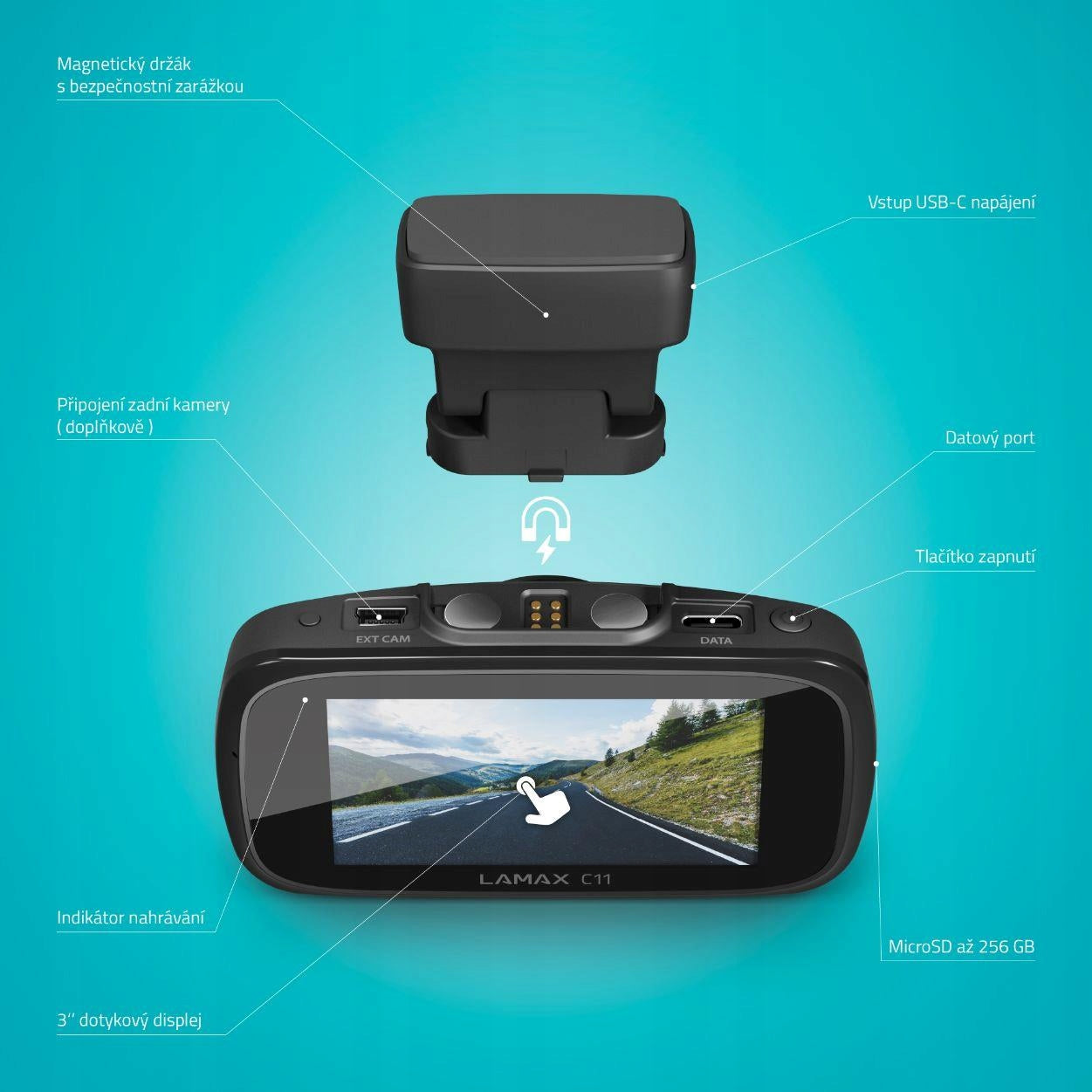 LAMAX kamera do auta C11 Model C11 GPS 4K