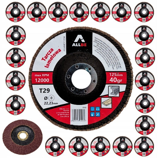 LAMELLA DISC 125 LAMELLA FOR GRINDING WOOD METAL P40 20PCS
