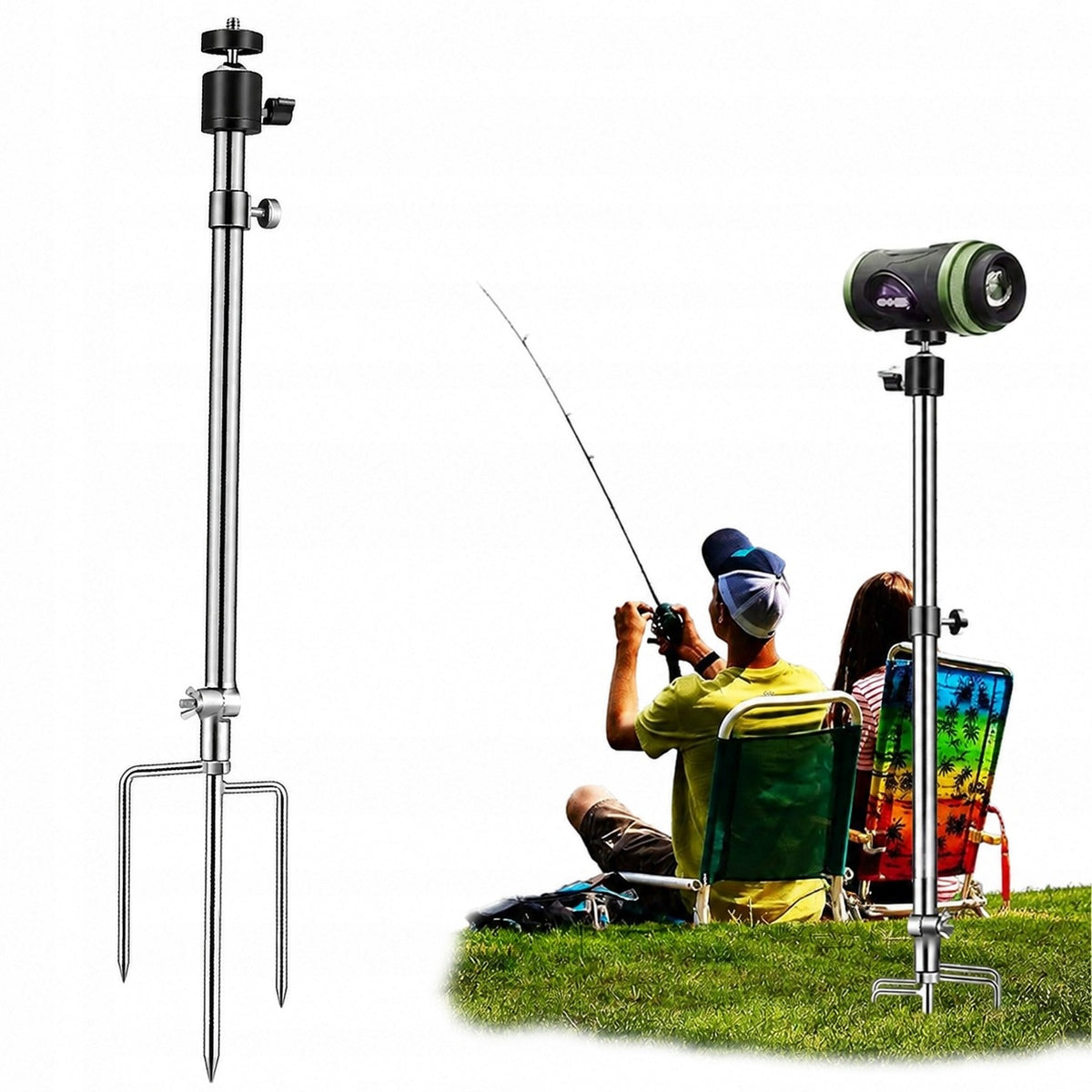 LAMP AND CAMERA SUPPORT 40-80CM STAINLESS STEEL 1/4 THREAD ADJUSTMENT 360°