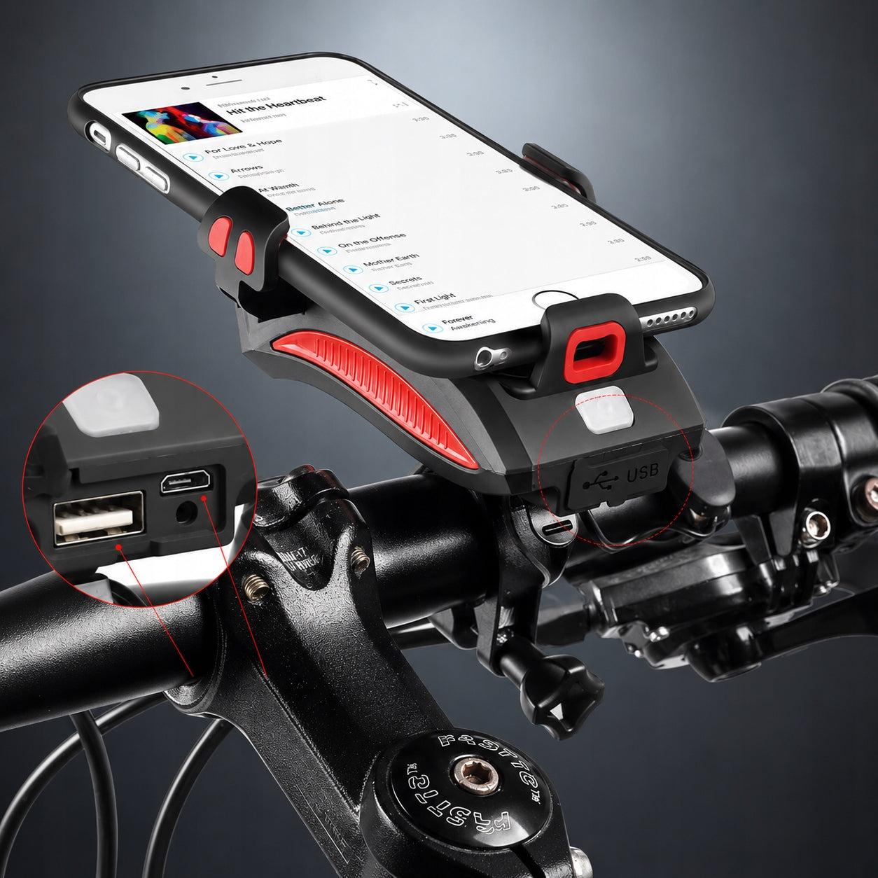 LAMP BICYCLE LAMP HOLDER PHONE HORN USB BATTERY BIKE FRONT Manufacturer code UCH015akukuki