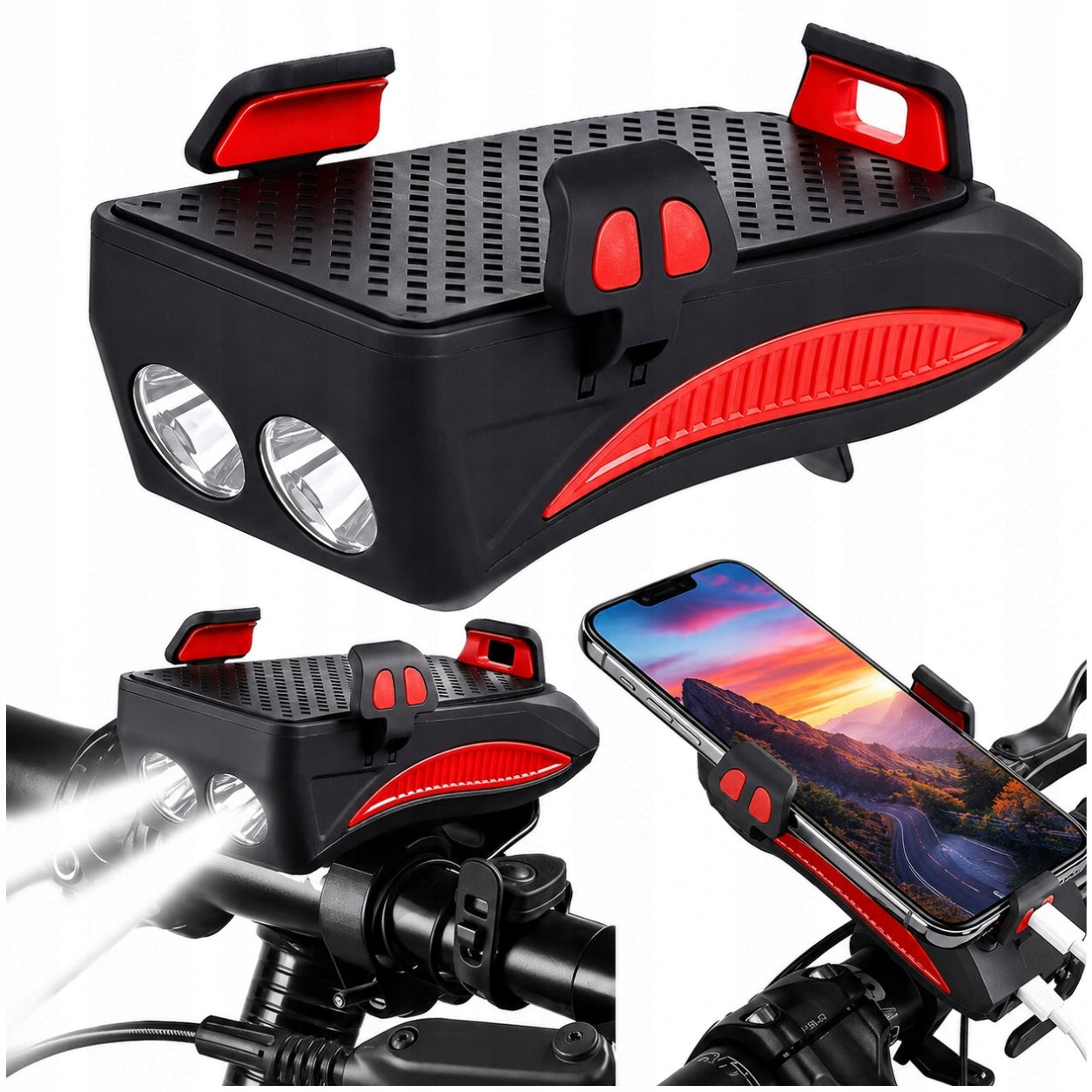 LAMP BICYCLE LAMP HOLDER PHONE HORN USB BATTERY BIKE FRONT