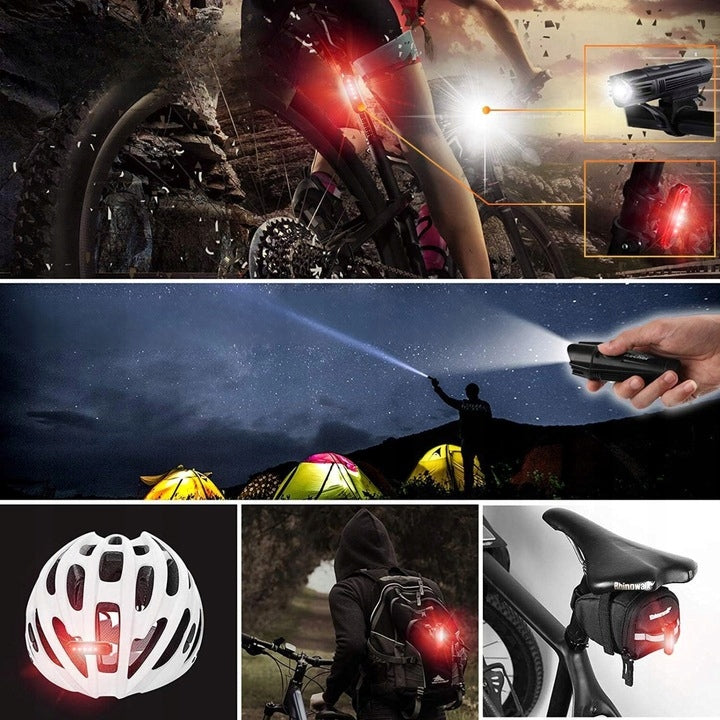 LAMP BICYCLE LAMP LED FRONT REAR BATTERY USB SET Packaging status original