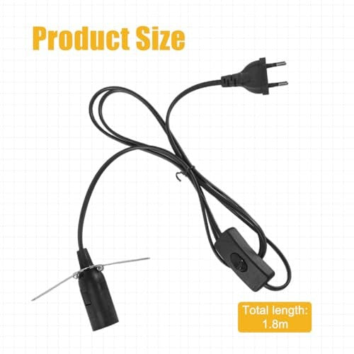 LAMP HOLDER E14 WITH CABLE SWITCH 1 8 M FOR HOME 2 PCS. steel Manufacturer code SWC5908151676677