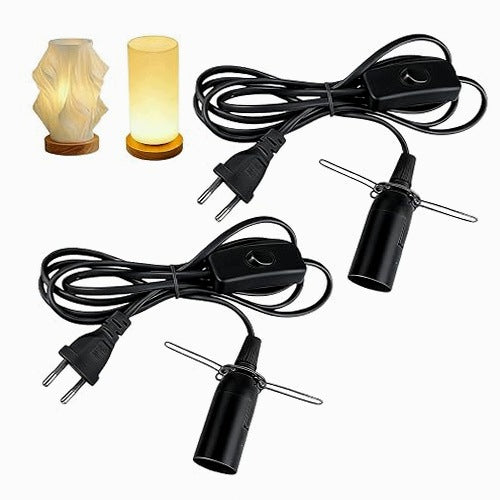 LAMP HOLDER E14 WITH CABLE SWITCH 1 8 M FOR HOME 2 PCS. steel
