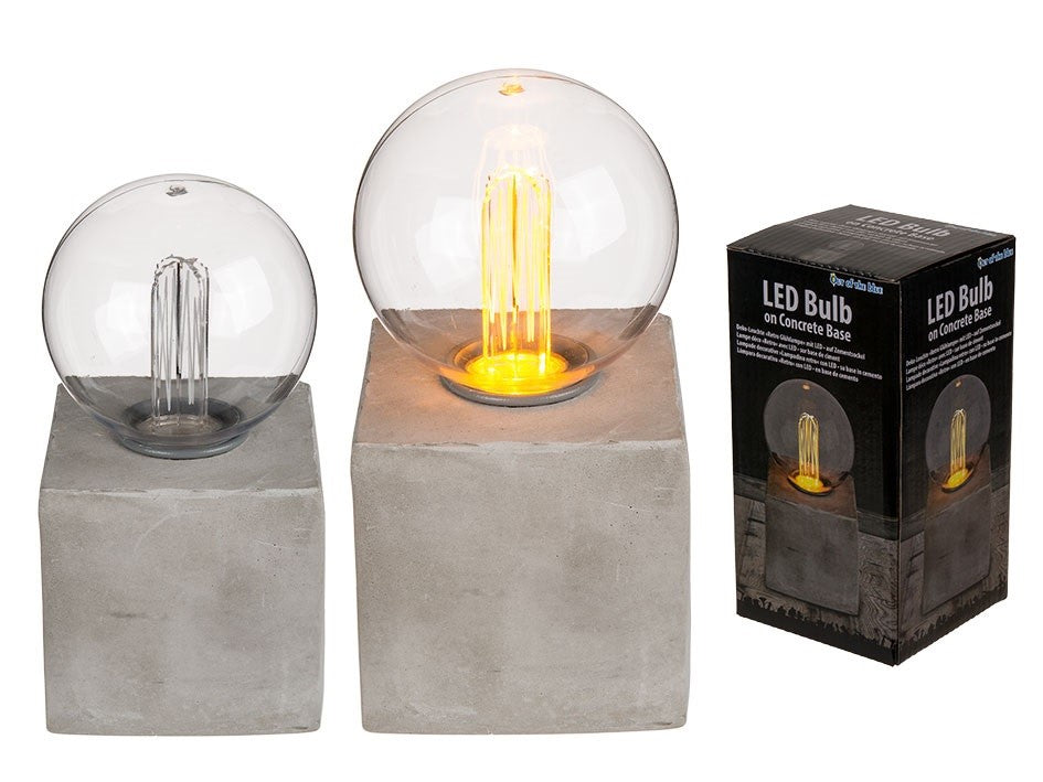 Dekorative Retro-LED-Lampe mit Steinsockel 