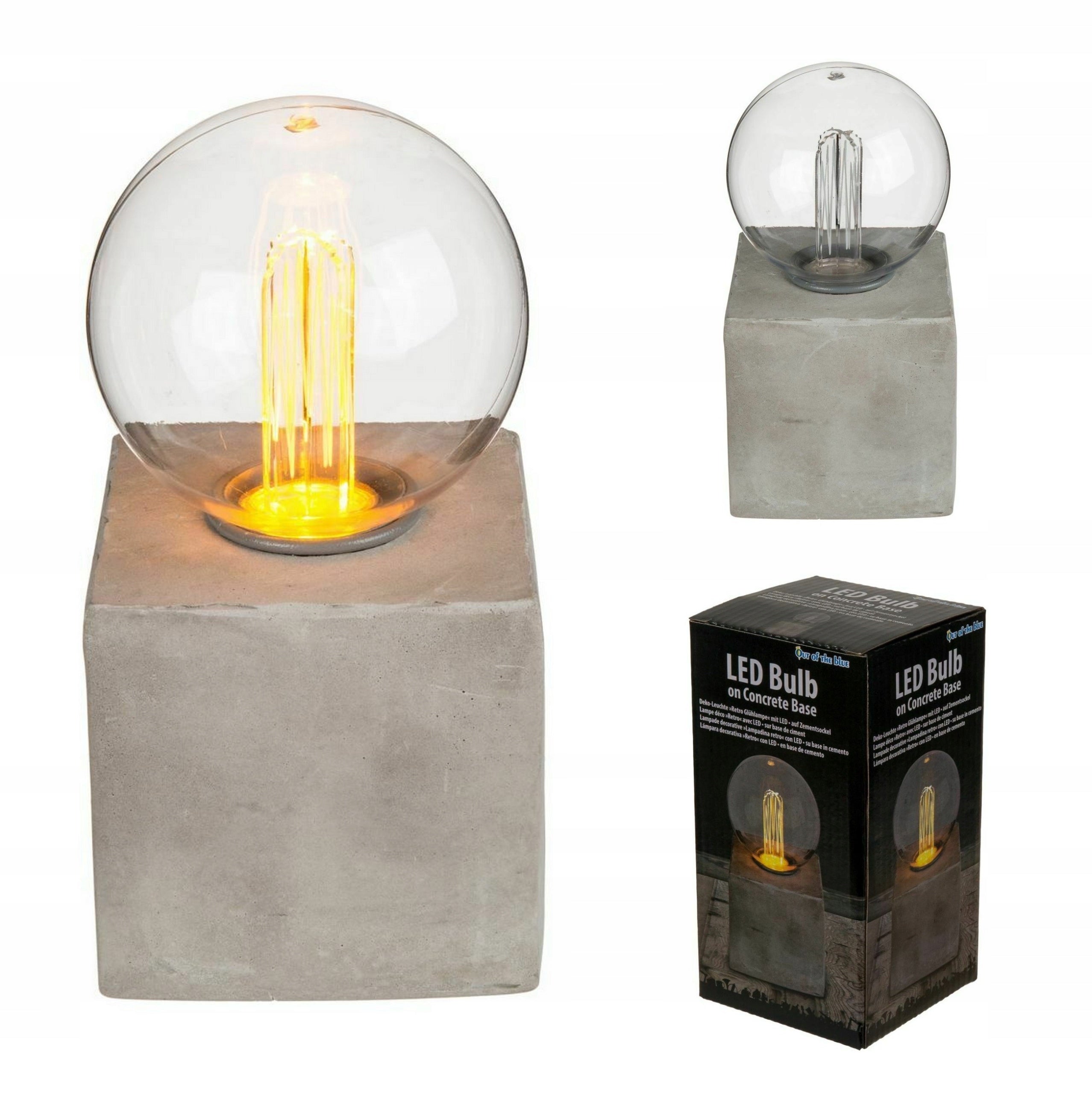Dekorative Retro-LED-Lampe mit Steinsockel 