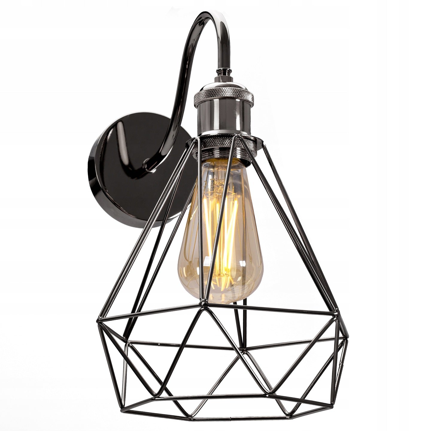 Metallwandleuchte Metal Loft Schwarz Schwarz 392226 