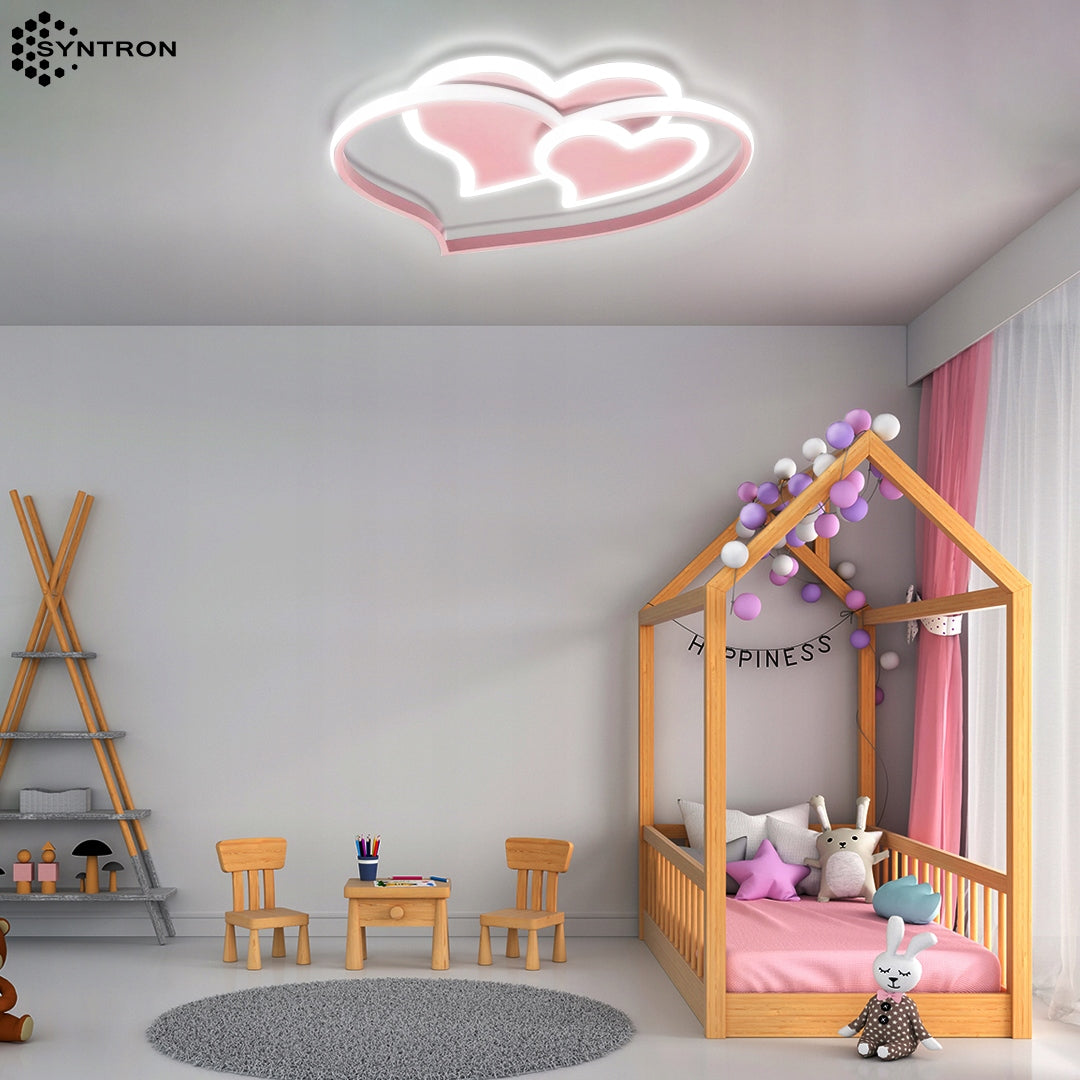 Syntron Kinder-LED-Deckenleuchte Pink Hearts 