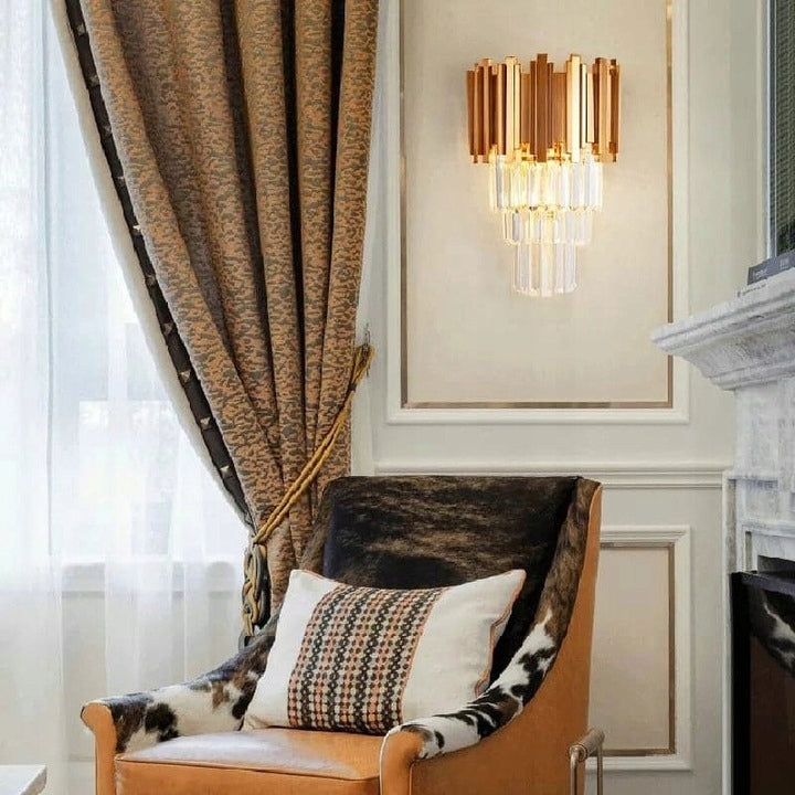 Goldene Kristallwandleuchte 312357 