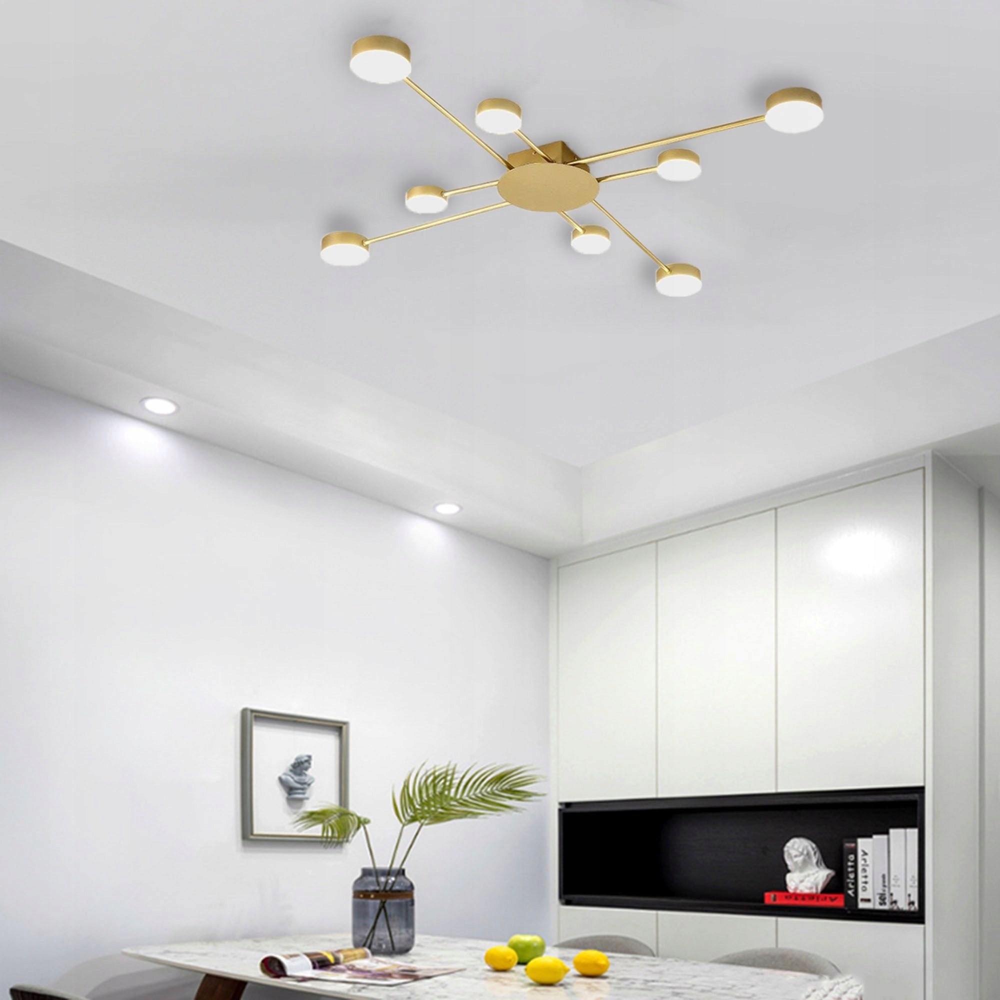 Šiuolaikinis lubų lempos aukso 8 stipinų LED APP524-8C