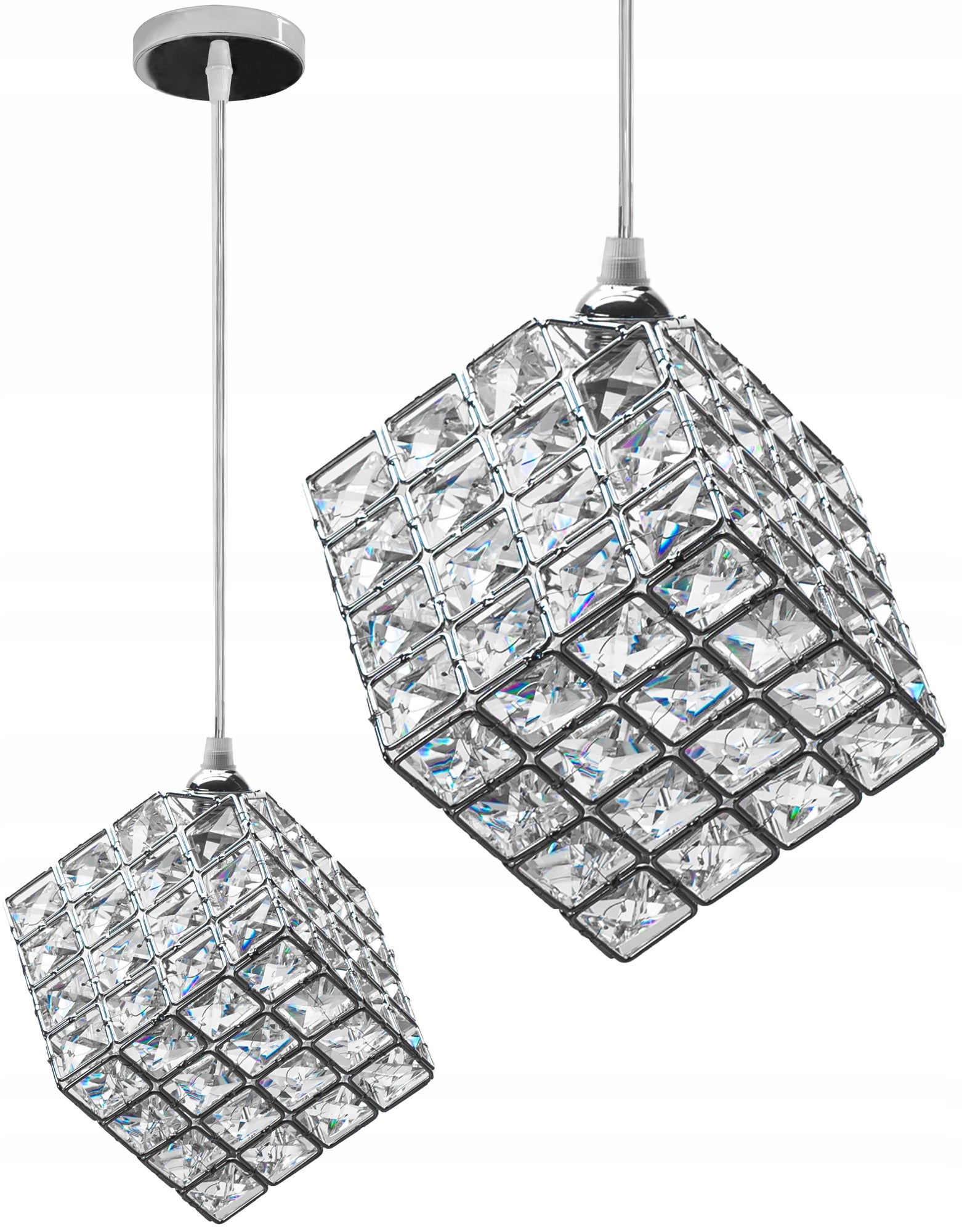 Glamour-Chrom-Würfel-Pendelleuchte APP721-1CP 