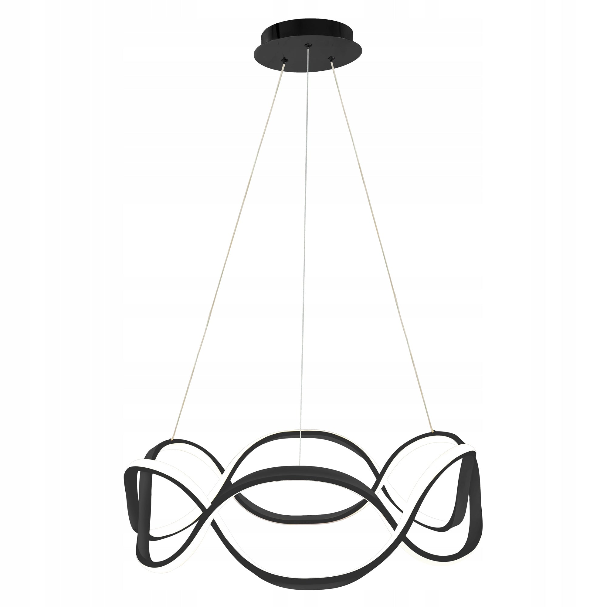Moderne LED-Deckenleuchte + Pilot app799-cp Twist Black 
