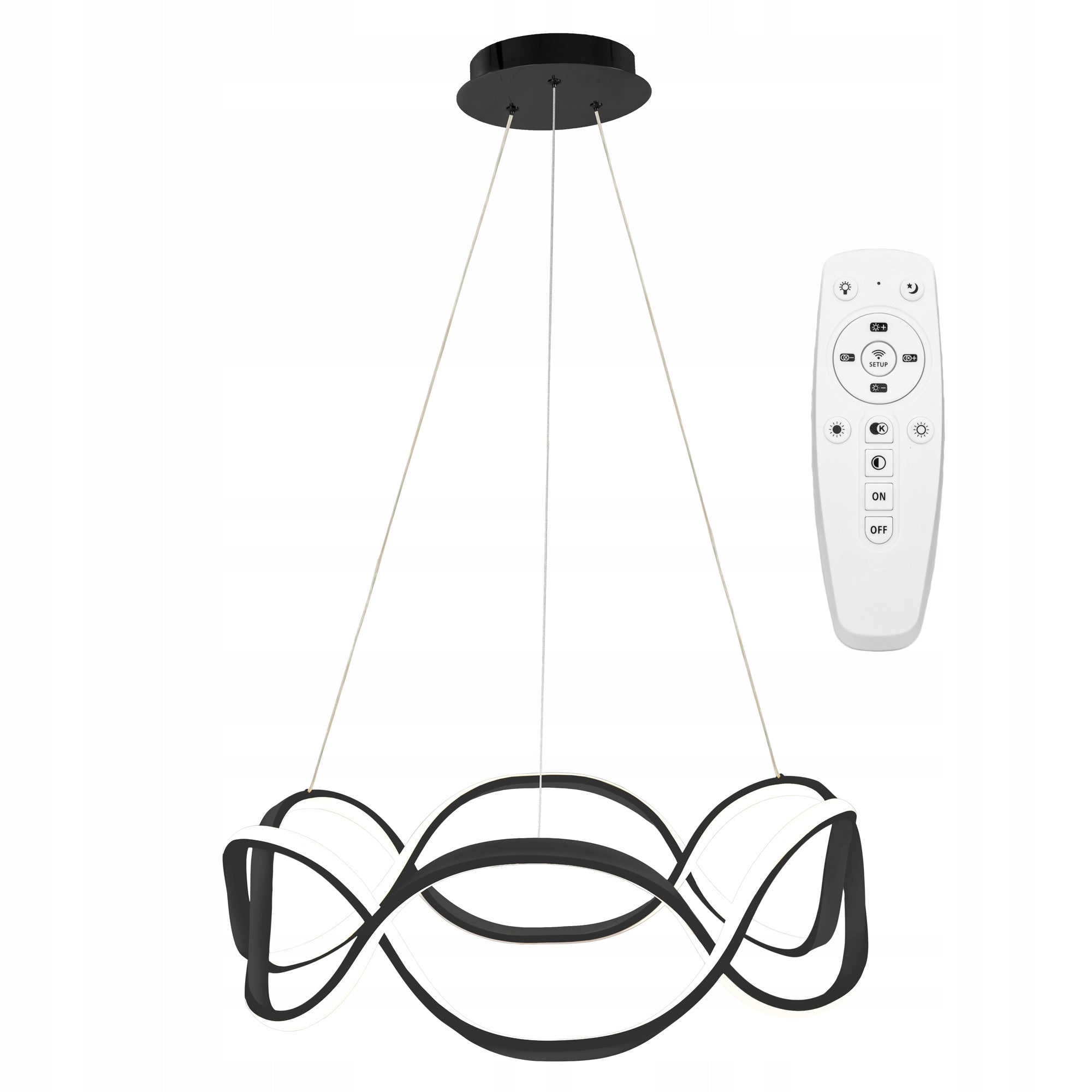 Moderne LED-Deckenleuchte + Pilot app799-cp Twist Black 