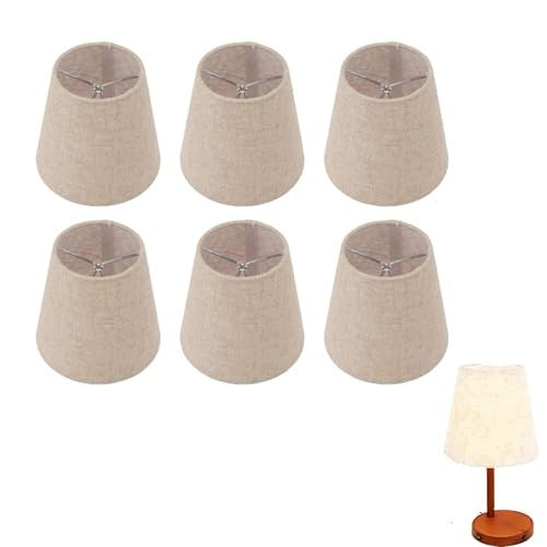 LAMPSHADES LINEN FABRIC BEIGE CLIP BULB E14 SET OF 6 PCS METAL Brand no brand