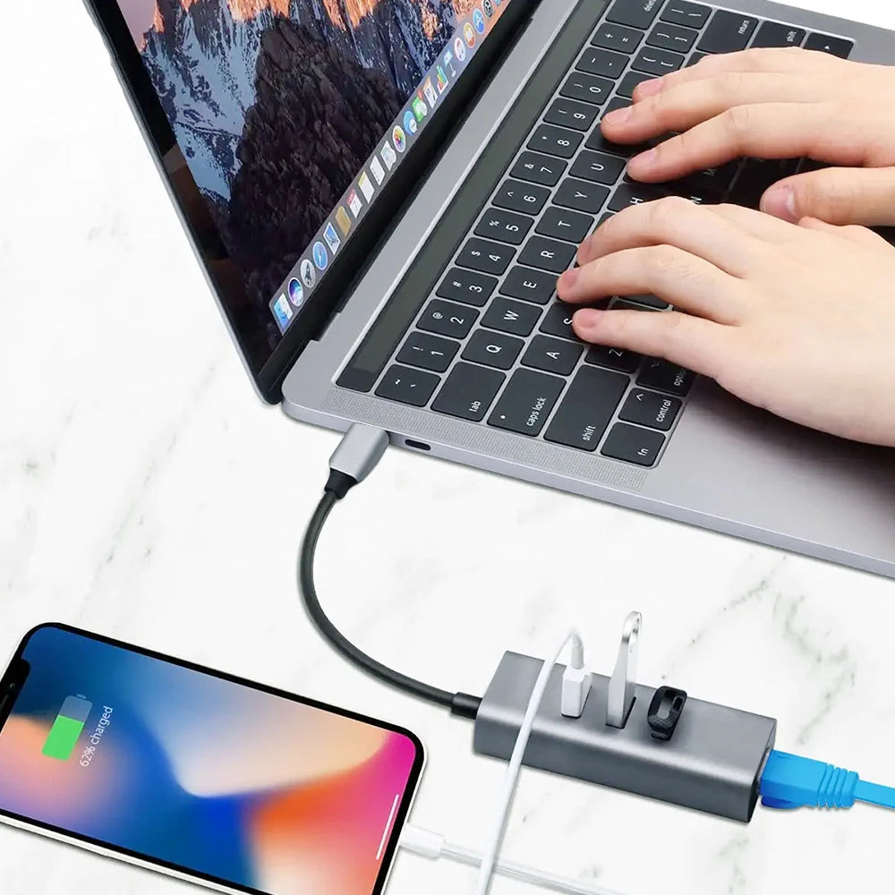 LAN ADAPTER RJ45 3x USB 3.0 100/1000MBPS ETHERNET PORTS Manufacturer no brand