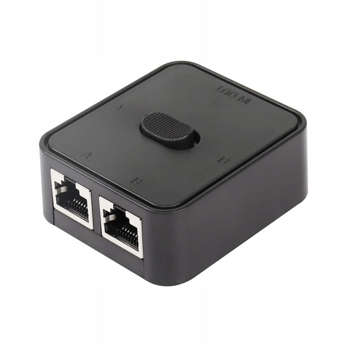 LAN SWITCH 2 PORTS RJ45 KEY SPLITTER 2 IN 1 BLACK