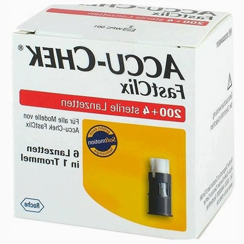LANCETS ACCU CHEK FASTCLIX FOR GLUCOSE METER 204 PIECES FOR DIABETICS