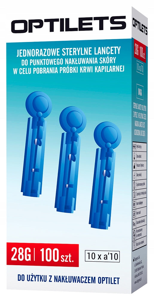 LANCETS OPTILETS STERILE NEEDLES OPTILET 100 pieces Packaging status original