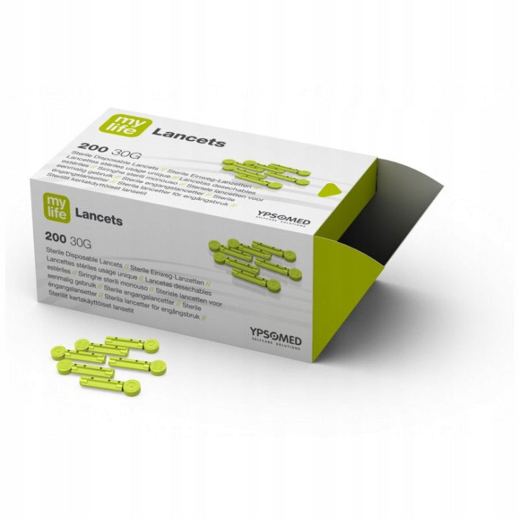 LANCETS YPSOMED MYLIFE STERILE NEEDLE LANCETS FOR GLUCOSE METER 200 PIECES