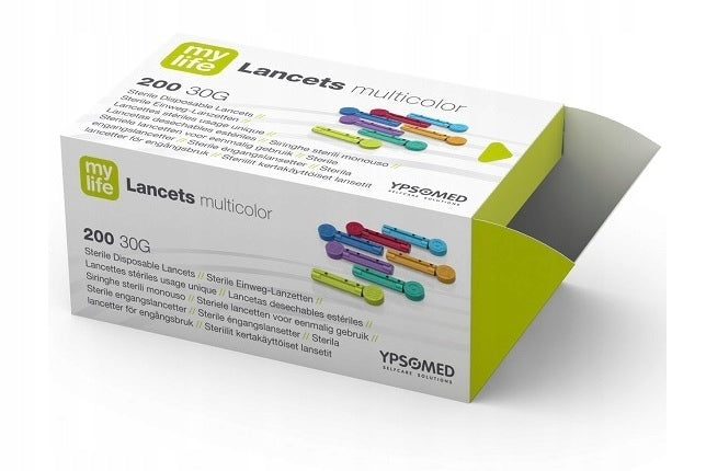 LANCETS YPSOMED MYLIFE STERILE NEEDLE LANCETS FOR GUKOMETER 200s. COLORFUL Medical device yes