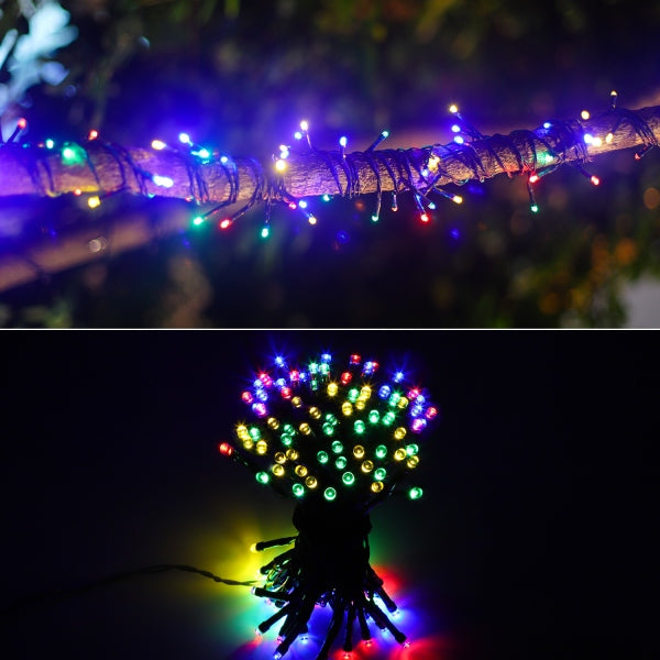 Outdoor 100LED Solar-LED-Girlande, 12 m, IP65 RGBY Mehrfarbig, 286675 