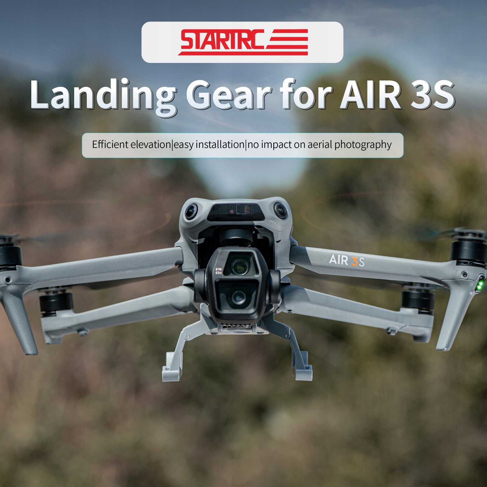 LANDING GEAR FOR DJI AIR 3/AIR 3S FOLDABLE EXTENDED QUICK RELEASE PROTECTOR Batteries included no