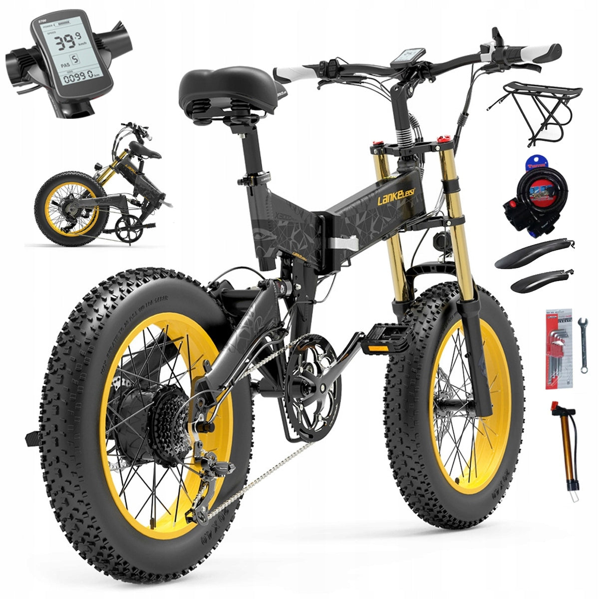 LANKELEISI Adult Electric Vehicle X3000PLUS 1000W 45KM/H 17.5AH