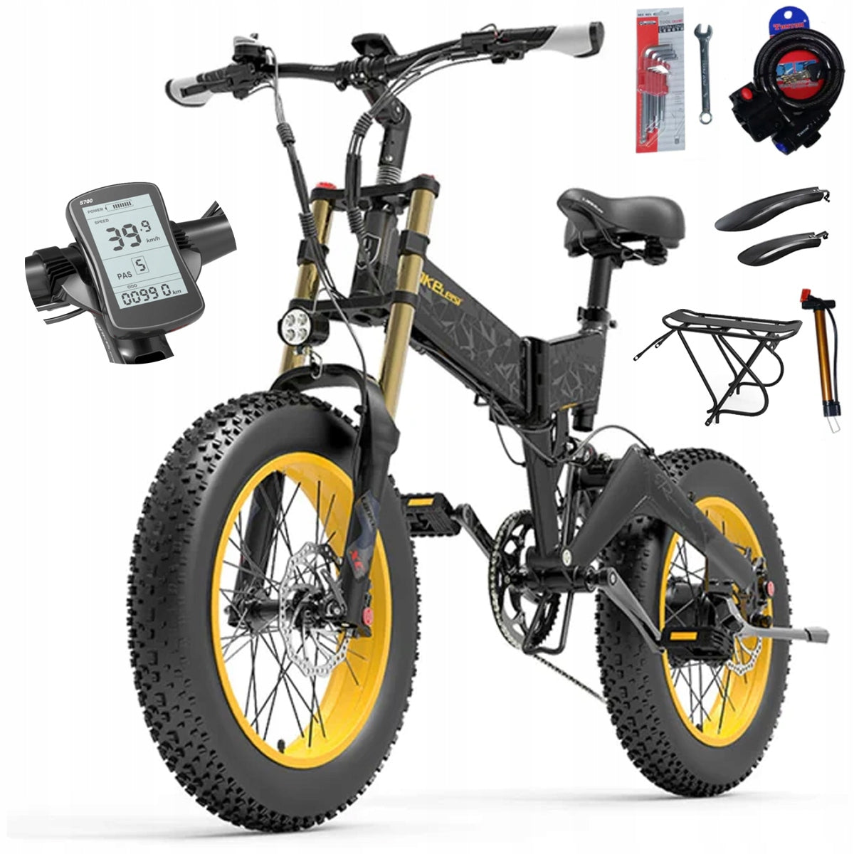 LANKELEISI Adult electric vehicle 1000W 45KM/H 17.5AH 20*4 EAN (GTIN) 8581680713739