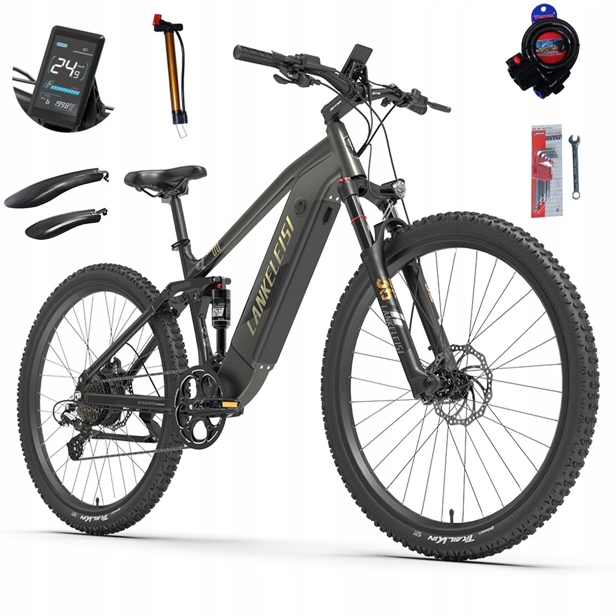 LANKELEISI Electric vehicle RX600PRO Samsung 48V20Ah 1000W Hydraulic Manufacturer code LANKELEISI RX600PRO 8-biegowa Shimano 20AH