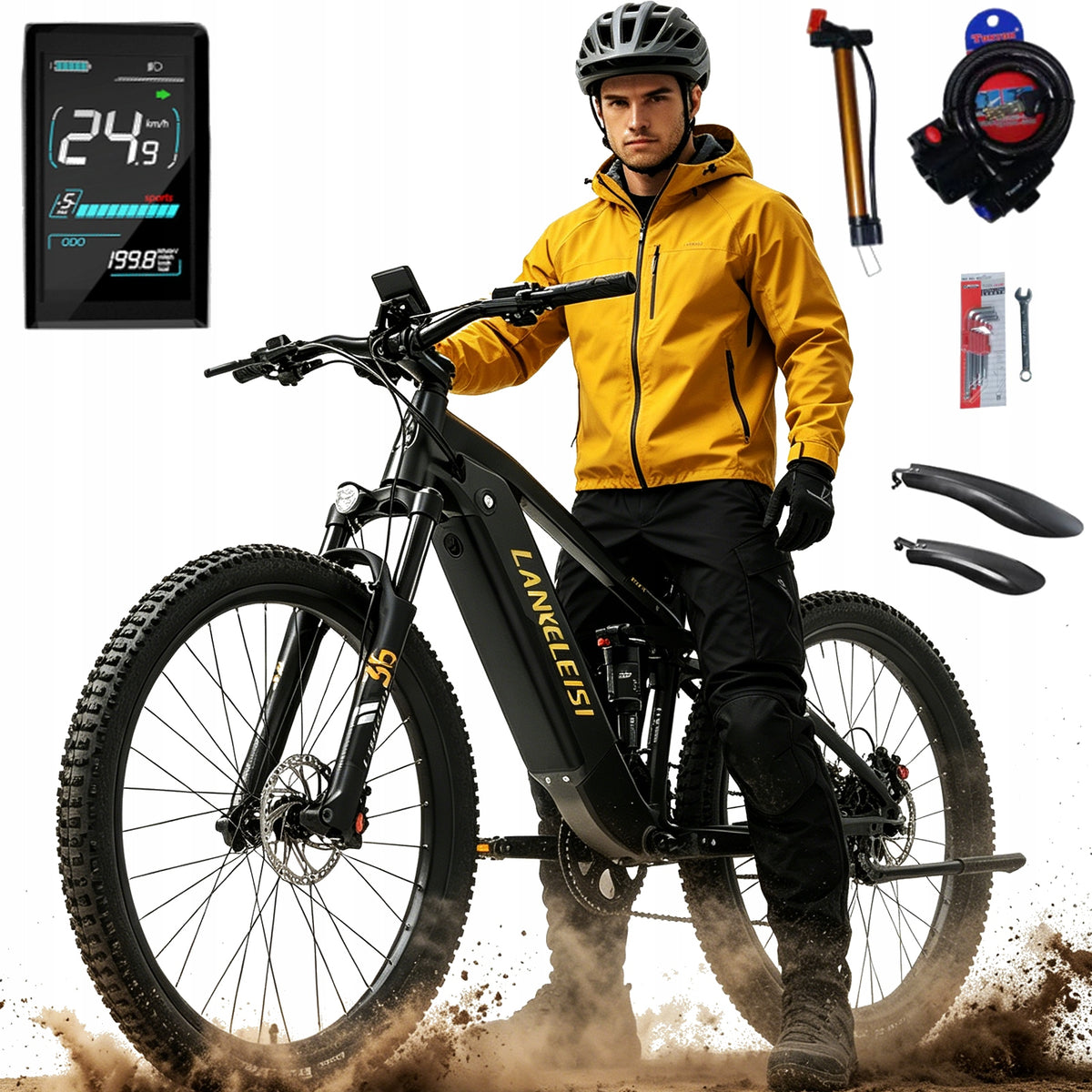 LANKELEISI RX600PRO Electric Vehicle 1000W 44KM/H 150KM 29" for adults