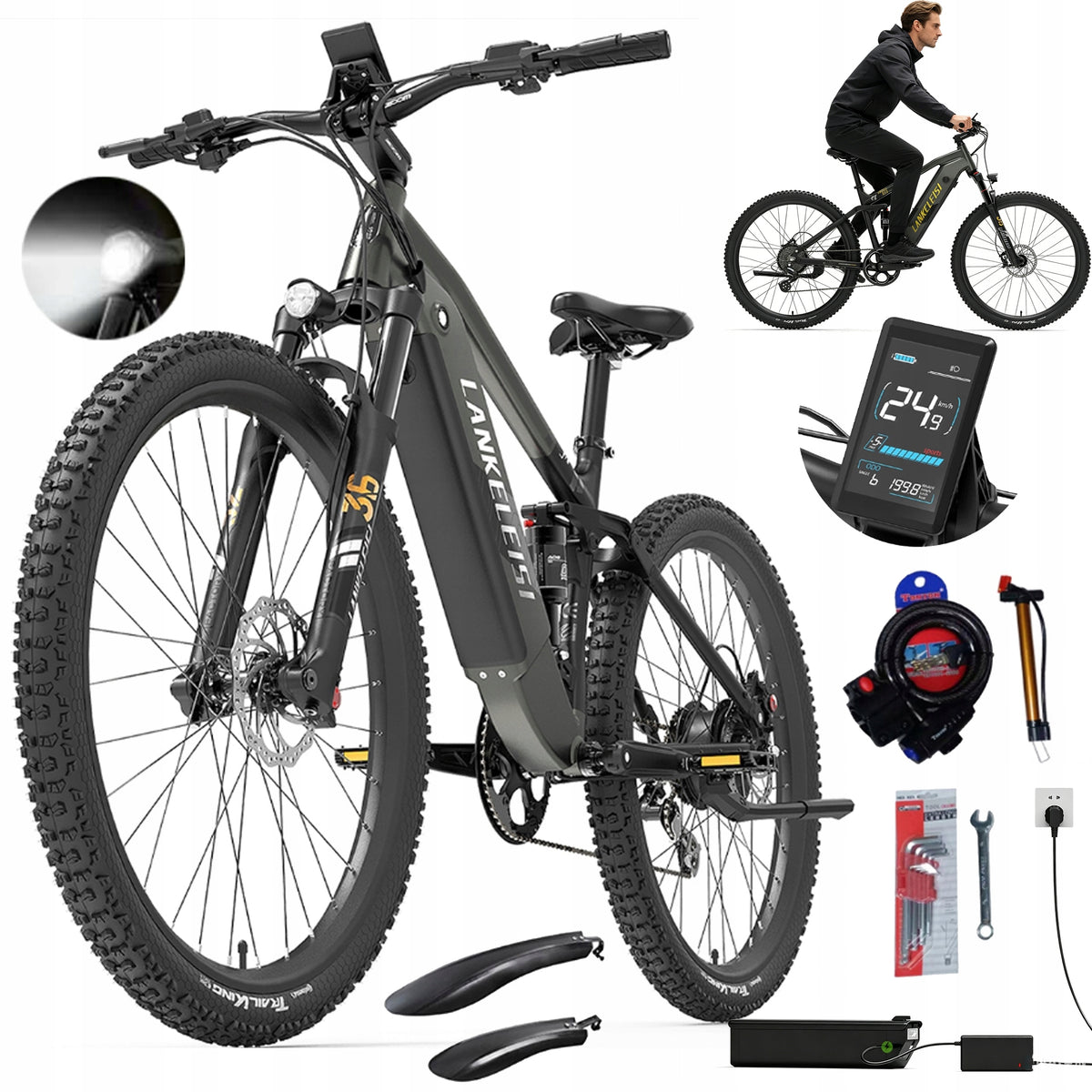 LANKELEISI RX600PRO Electric vehicle 1000W 20AH 44KM/H 150KM 29" Off-Road