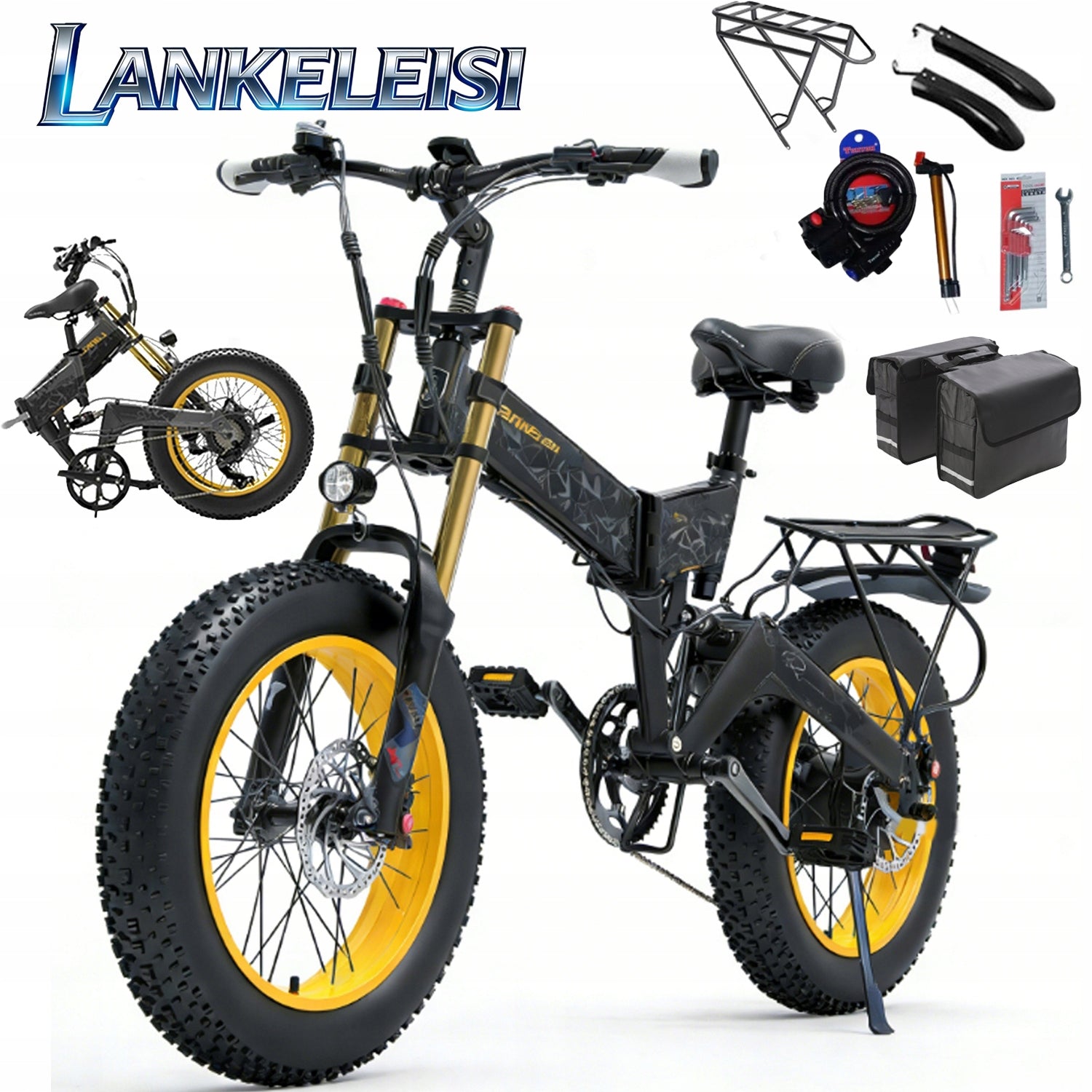LANKELEISI X3000 PLUS Men's/Women's electric vehicle 1000W 45KM/H +BAG