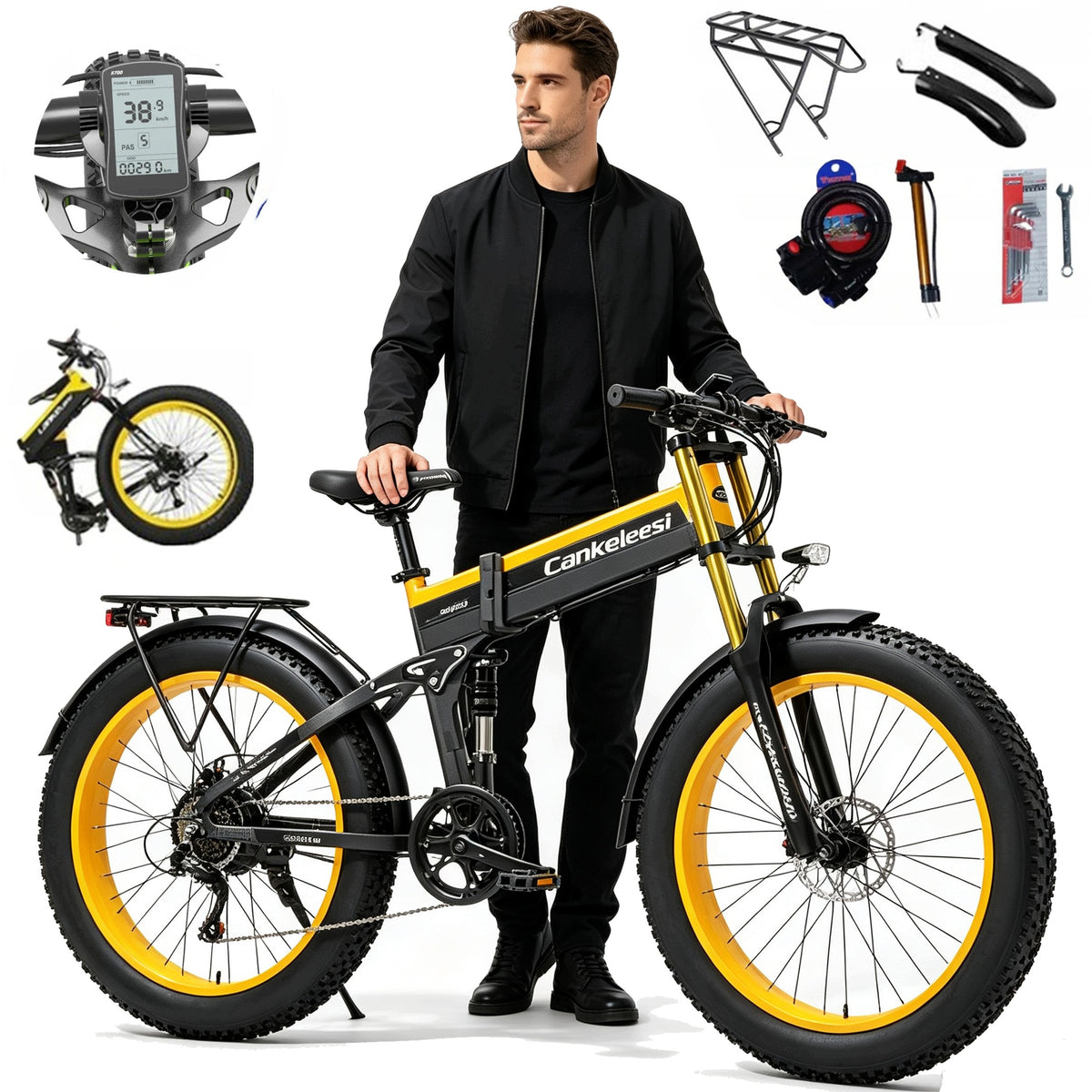 LANKELEISI XT750 PLUS Electric Vehicles 1000W 48V 17,5Ah 40KM/H 120HP 26"