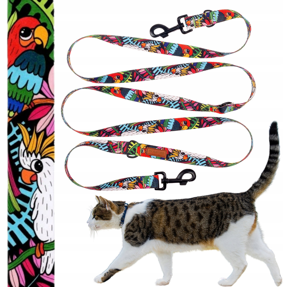 LANYARD 240 cm for small cat up to 3kg Ukory JUNGLE pattern