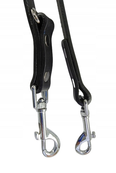 LANYARD ADJUSTABLE DETACHABLE LEATHER HADA BLACK Trade name SMYCZ CZARNA REGULOWANA GŁADKA