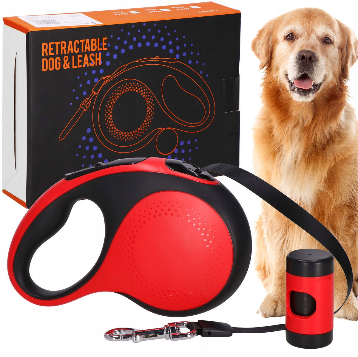 LANYARD AUTOMATIC DOG TAPE 5m STRONG UP TO 50kg WITH LOCK ROLLED LONG Packaging status original