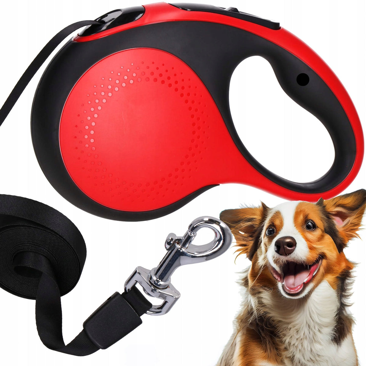 LANYARD AUTOMATIC DOG TAPE 5m STRONG UP TO 50kg WITH LOCK ROLLED LONG