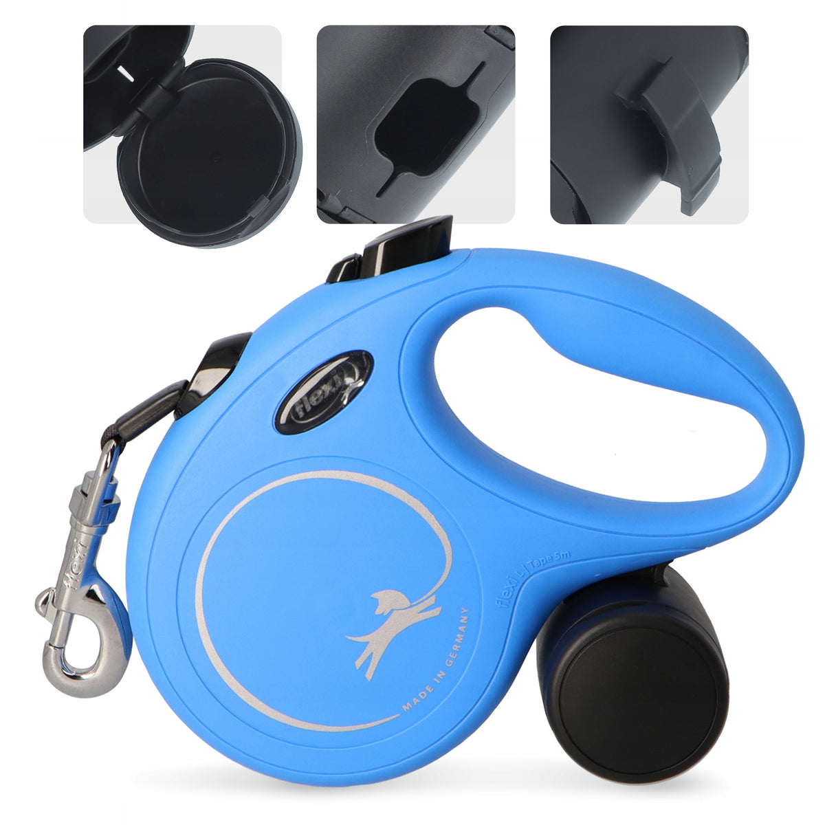 LANYARD DOG AUTOMATIC 5m FLEXI Tape CONTAINER BAGS TREATS Multi 3O Brand Flexi