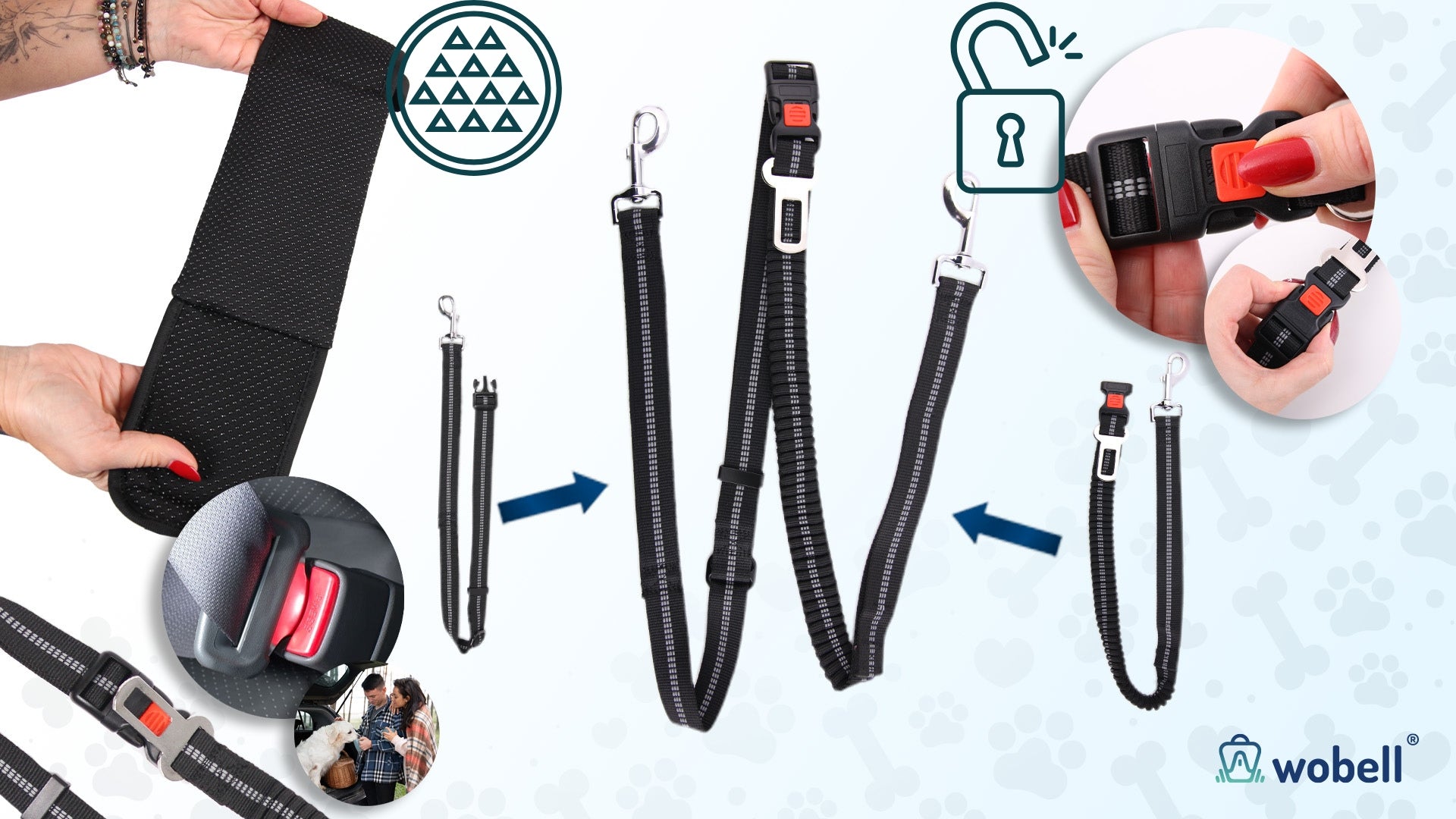 LANYARD HIP BELT KIDNEY for Dog SPORTS ADJUSTABLE SHOCK ABSORBER STRONG 50kg Packaging status original