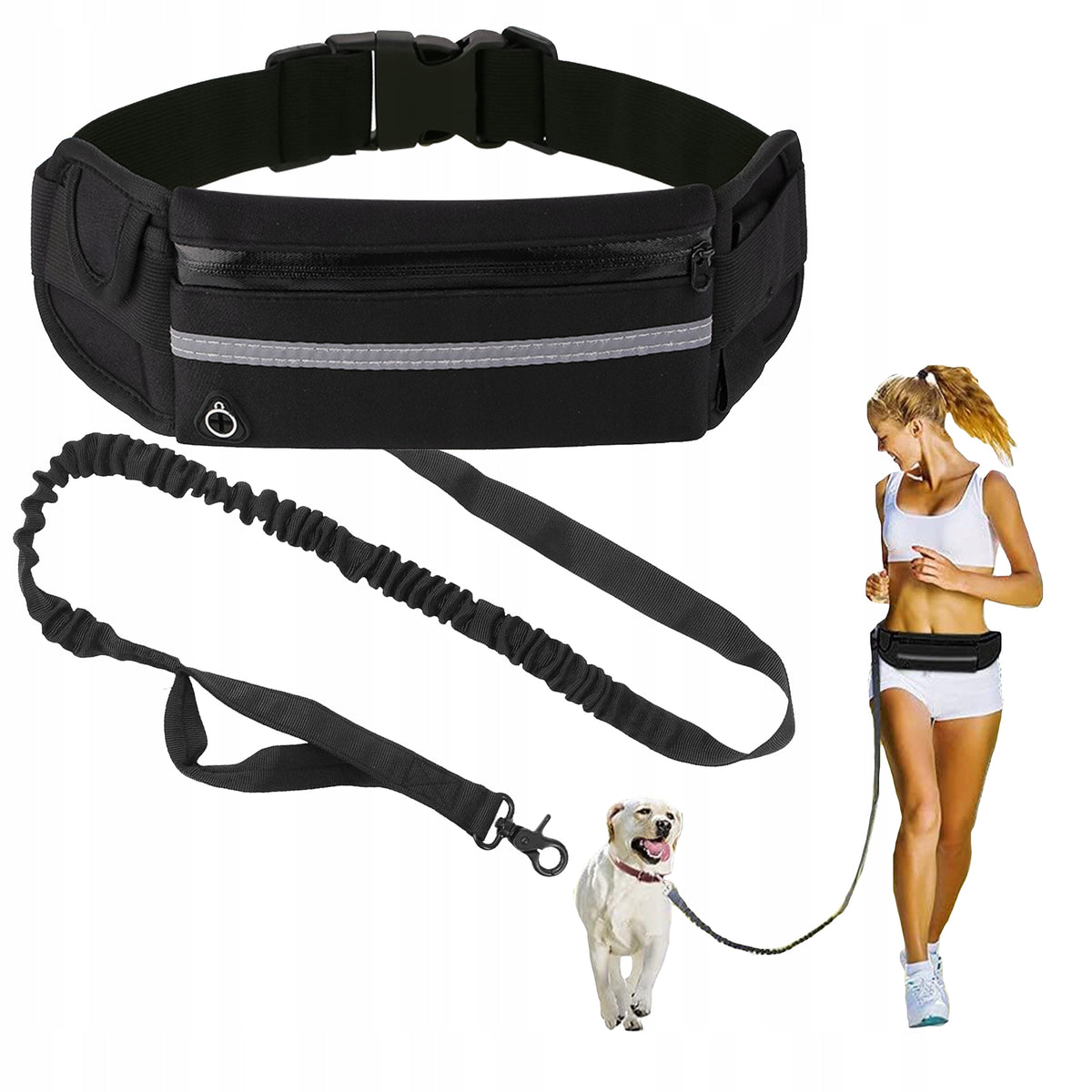 LANYARD HIP BELT trekking with shock absorber for RUNNING with dog SACHET