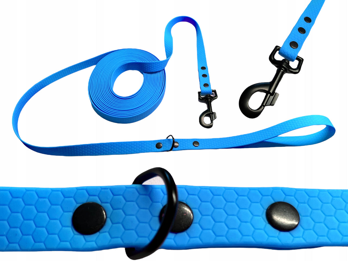 LANYARD WATERPROOF STRONG soft city leash Biothane PVC 2m 16mm blue
