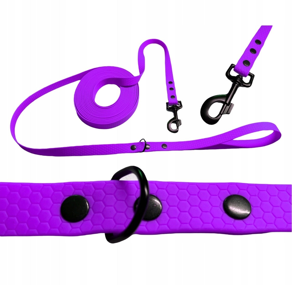 LANYARD WATERPROOF STRONG soft city leash Biothane PVC 2m 16mm purple