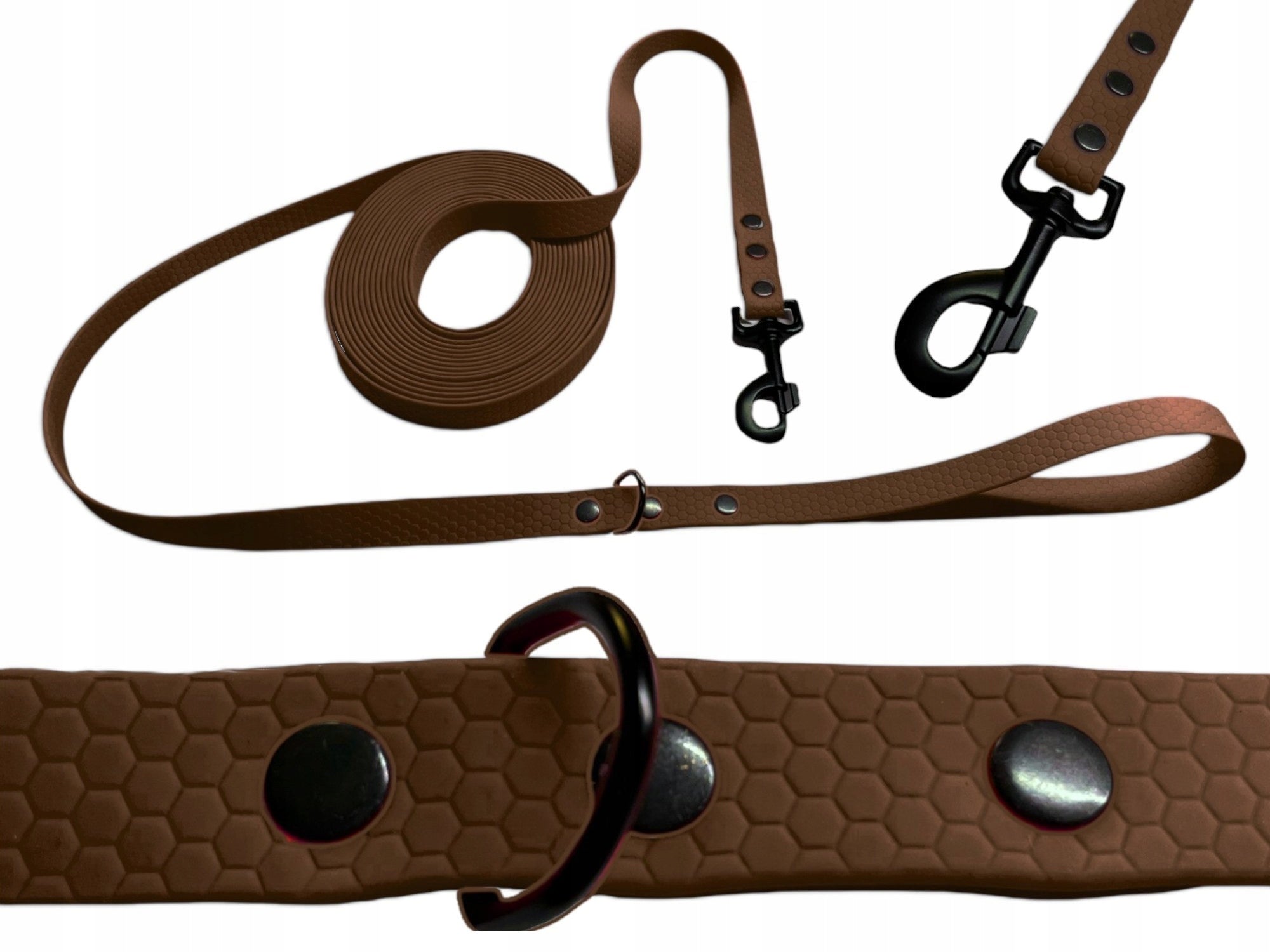 LANYARD WATERPROOF STRONG training rope Biothane PVC 5m 16mm brown