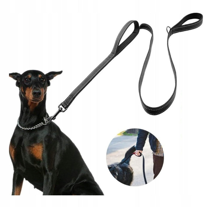 LANYARD for dog CITY reflective DOUBLE HANDLE RICO 1,8m STRONG FUCHSIA 2,0 EAN (GTIN) 5906555652815