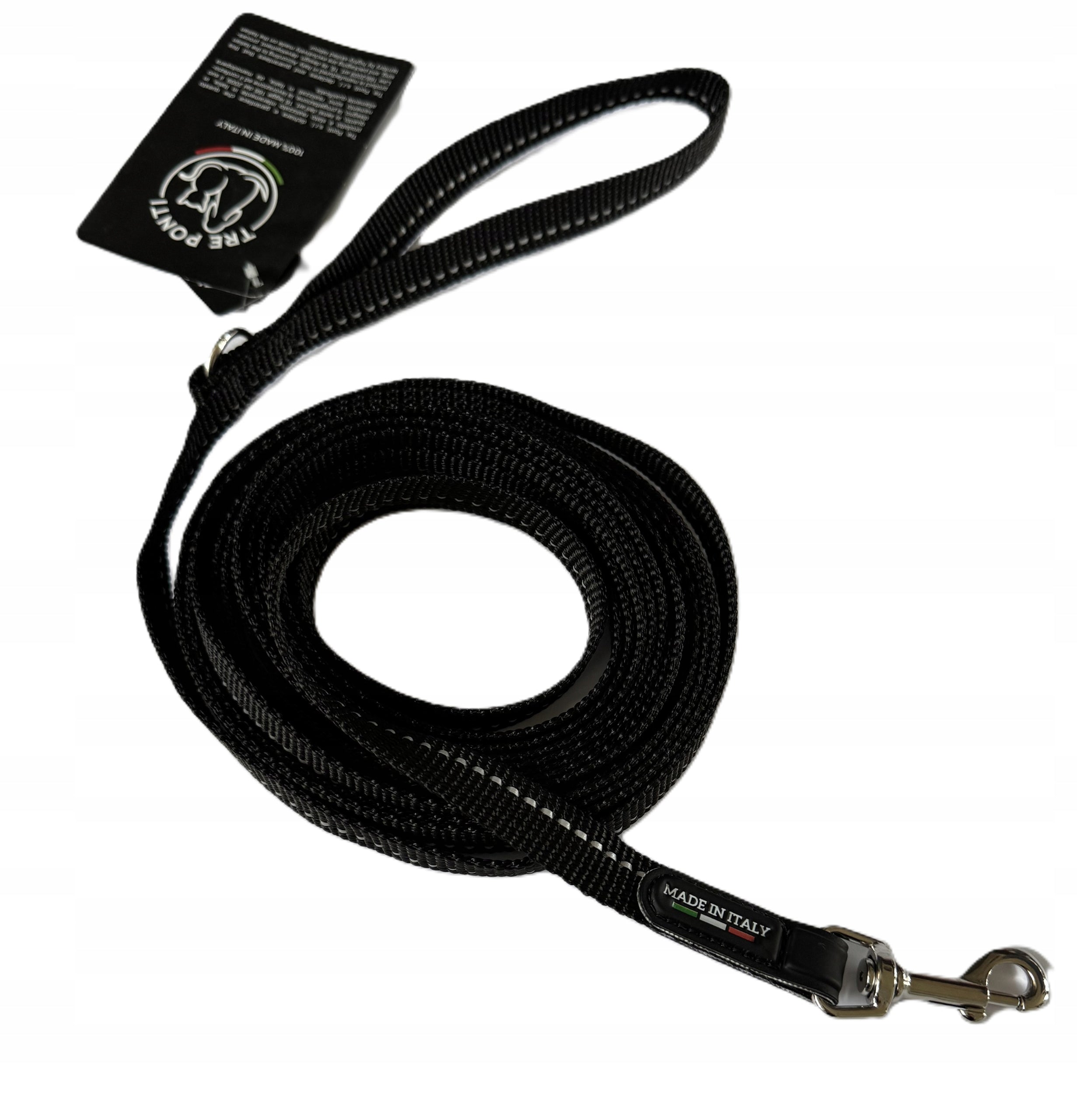 LANYARD for small dog TRE PONTI Black with reflective VERY LONG 5m Trade name Tre Ponti Smycz